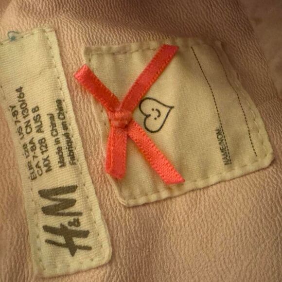 H&M girls pink faux leather Jacket - 7/8 - Picture 2 of 3